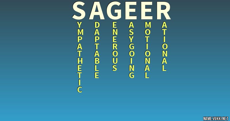 Efterforskning overdrive panik The meaning of sageer - Name meanings